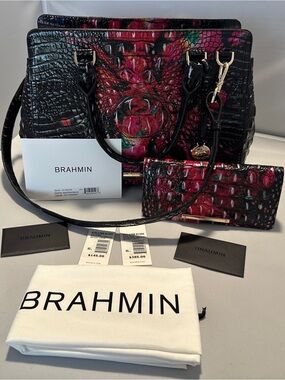 Brahmin NWT Small Finley “Beyond Ombre” and Matching Ady Wallet